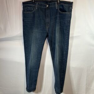 Levi Strauss Men's 502 Taper‎ Stretch Jeans Dark Blue B&T 46x32 Denim Jean Levis